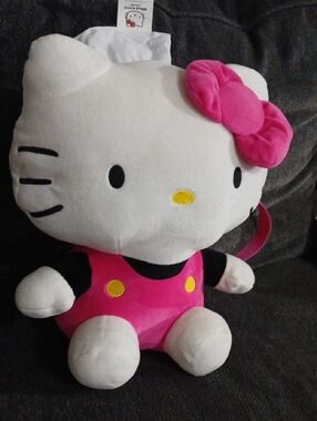 Hello Kitty White and Pink Plush Backpack Toy